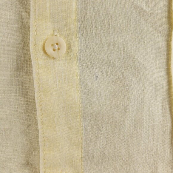 Tommy Bahama Men XXL Yellow Long Sleeve Button Up Shirt 100% Linen Embroidery - Picture 10 of 16